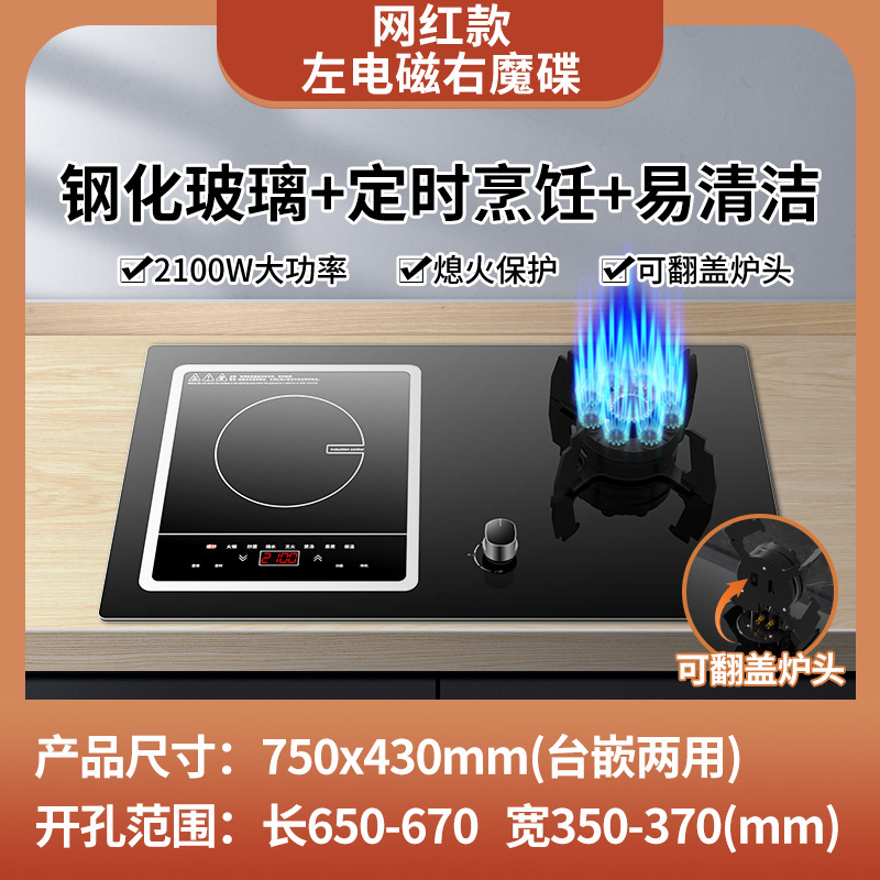 상위 모델 왼쪽 전기 및 오른쪽 가스 + 9개 캐비티 맹렬한 화재 난로 + 접이식 난로 + 탈착식 유도 밥솥
