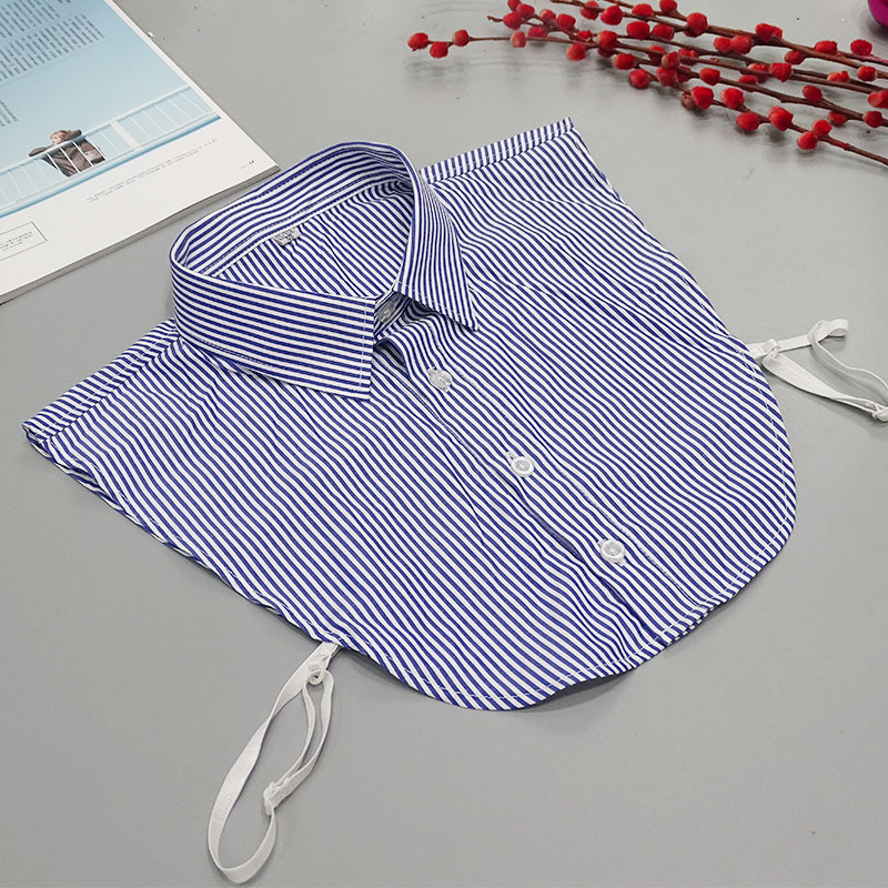 Fake cuello camisa de los hombres cuello camisa versátil simple rojo y azul rayado casual profesional formal desgaste puro algodón falso