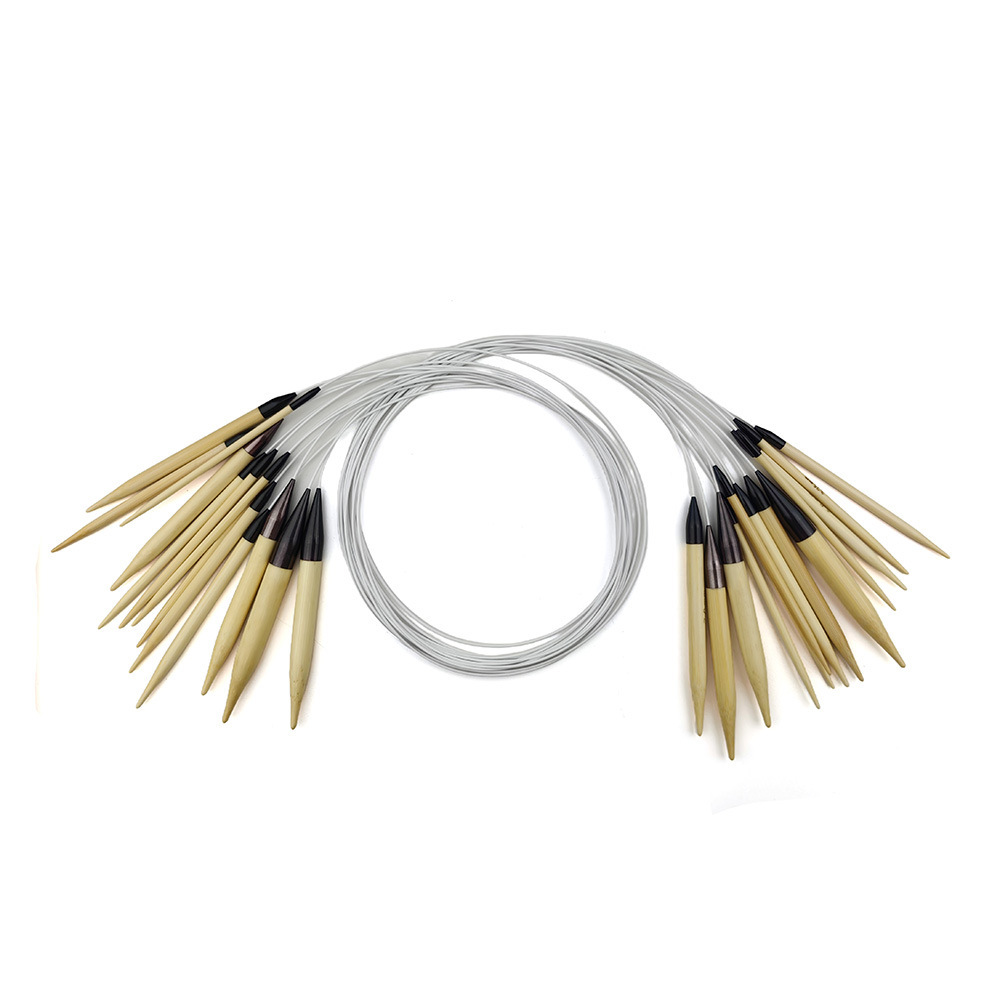 Herramientas transfronterizas Juego de 80CM Aguja de anillo de bambú blanqueada Pulido a mano Aguja de anillo de bambú blanqueada 8CM