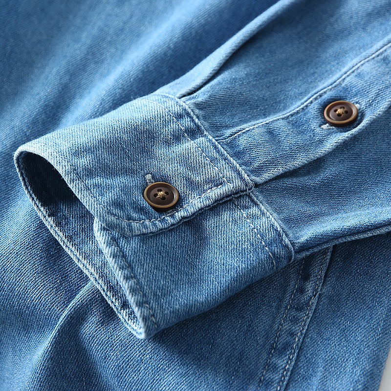 Herren Denim Mantel Locker Passend Frühling Herbst Freizeitjacke_voghion.com