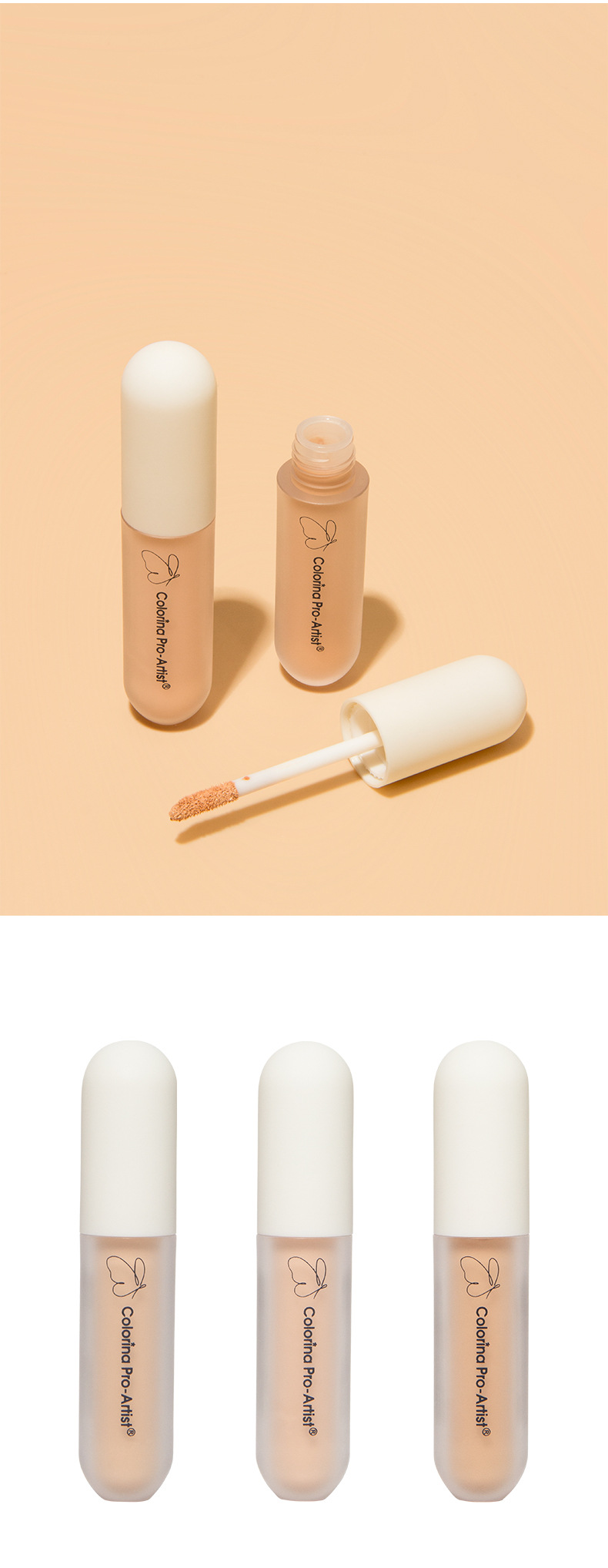 Cross-border makeup facial concealer, long-lasting and adherent three-color concealer, non-powdering concealer, brand wholesale cosmetics undefined