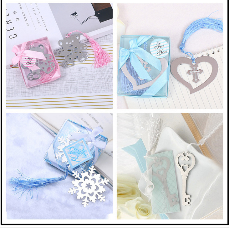 Metal hueco borla copo de nieve amor marcador creativo Navidad pequeño regalo de cumpleaños estudiante regalo Premio Caja