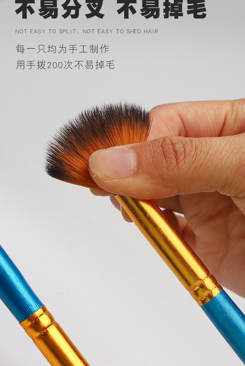 Cross-border wholesale nylon gouache watercolor paint brush oil paint brush set red handle blue handle black handle acrylic paint brush
