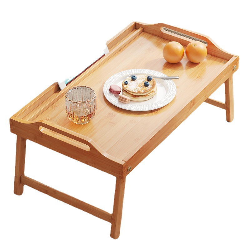 Bambú cama portátil tableta escritorio literario ins mesa de desayuno plegable de madera maciza mesa pequeña mesa de estudio