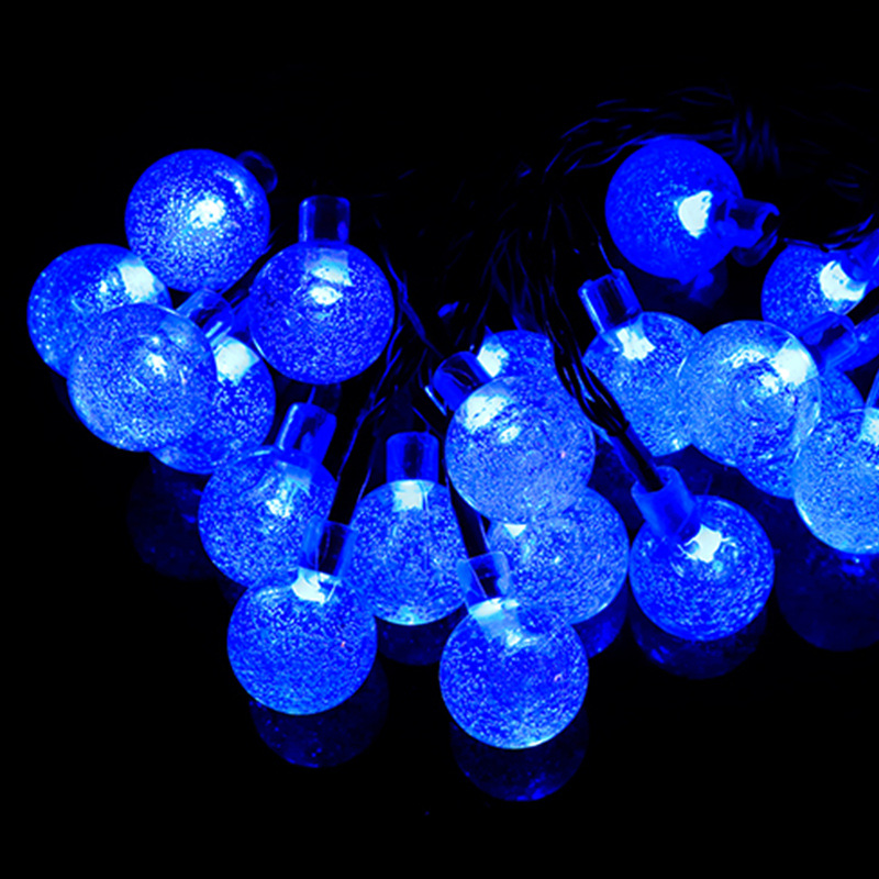 LED Bola de burbuja solar Cadena de luz bola de cristal gota de agua estrella de cinco puntas decoración de vacaciones de Navidad al aire libre a prueba de agua luces de colores