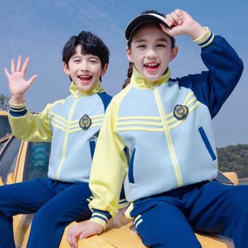 Primary school uniform spring and autumn set British style kindergarten children's sportswear long sleeve class uniform for autumn sports meet