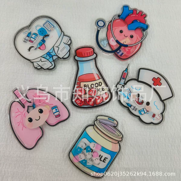 Acrylic Cartoon Nurse Costume Medical Personalized Pin Cute Item Keychain DIY Patch Bag