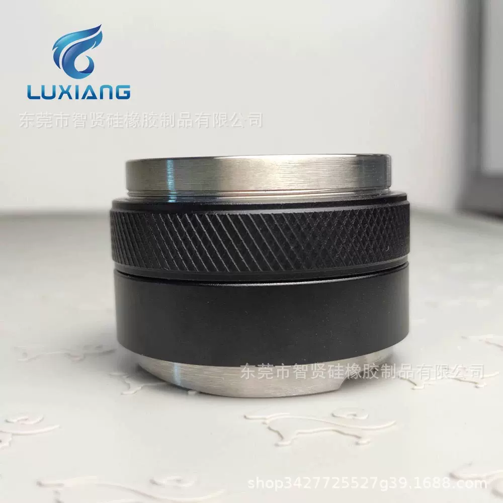 不锈钢重款咖啡压粉布粉器三浆叶双头马卡龙平底面单头51/53/58MM