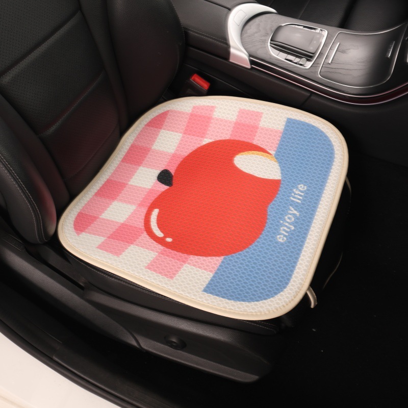Car Seat Cushion Cartoon Design for Women, Half-Cover Seat Cover Suitable for All Seasons, Car Seat Cover, Summer Ice Silk