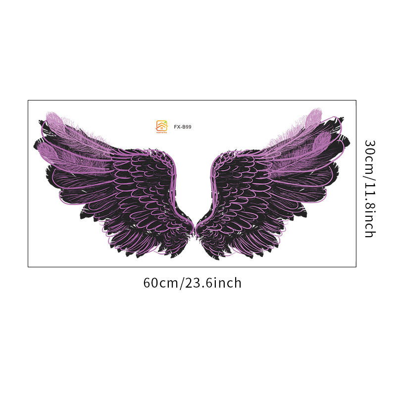 New Fashion Purple Black Wings Wall Stickers display picture 2