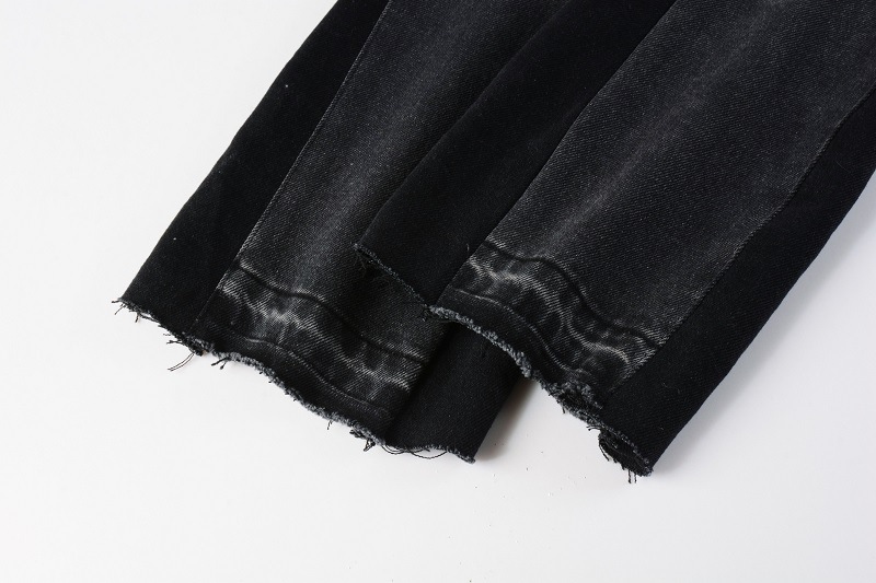 Jeans uomo vintage patchwork con gamba a zampa lavaggio chiaro_voghion.com