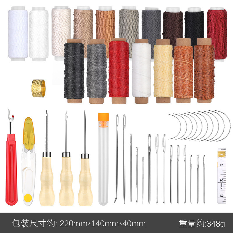 越境で人気の革細工用具、手縫いセット、DIY縫製針とワックス糸の組み合わせセット|undefined