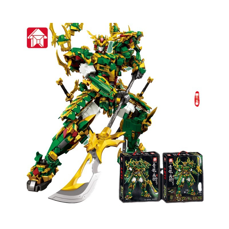 Совместим с Lego блоки Лэйи 62030 Гуо Чао Цинлун Белый тигр Бести Меар Игрушка-трансформация Робот-грядка Пазл