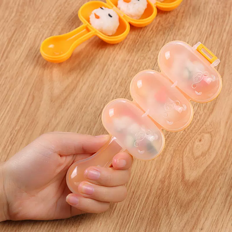 摇摇乐跨境饭团模具diy寿司丸子三连模具  儿童球形肉丸摇饭团