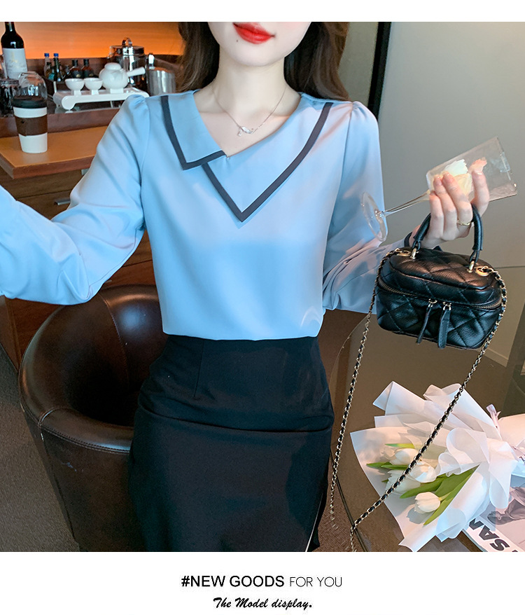긴팔 여성 셔츠 디자인 센스 2026 봄 가을 새로운 미니멀리즘 출퇴근 Chic 아름다운 작은 셔츠 품격 맨위 상세 이미지 14