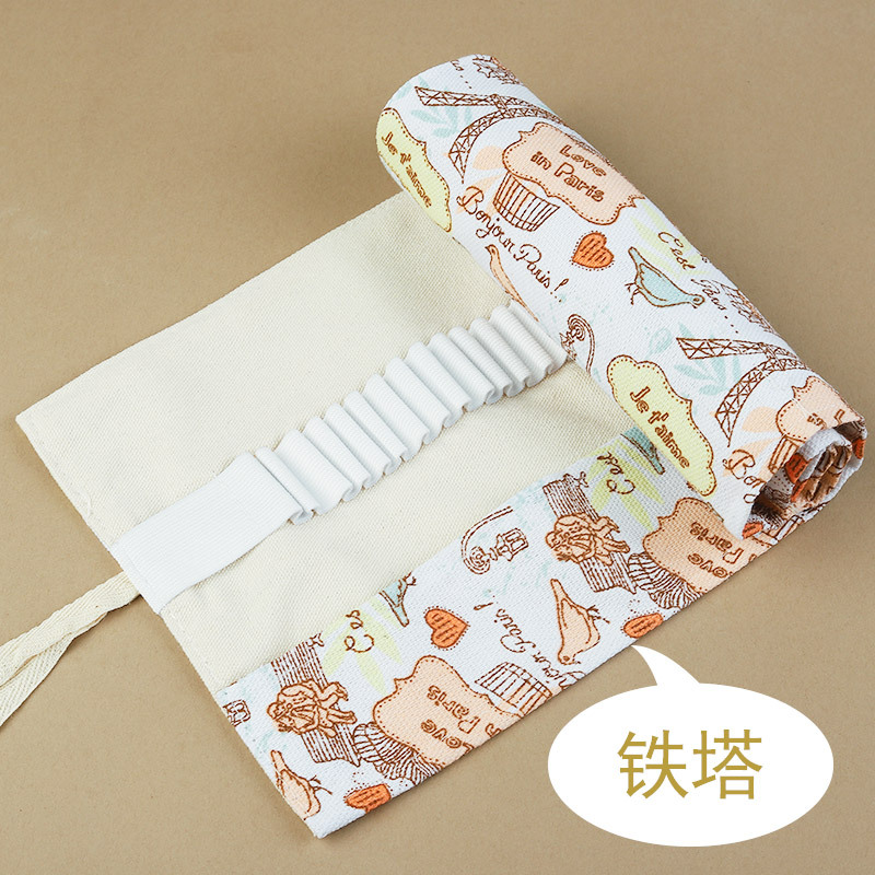 Weizhuang lienzo cortina de la pluma de 72 hoyos de gran capacidad lindo gato de dibujos animados hombres y mujeres lápiz caso lienzo boceto color plomo pintura bolsa de papelería