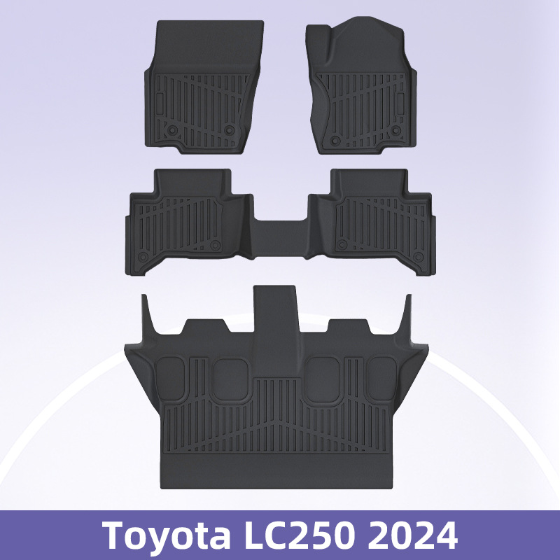 Es adecuado para Toyota LC250 combustible 2024 timón derecho 3D todo el tiempo material TPE almohadilla de pie de automóvil almohadilla antisucia
