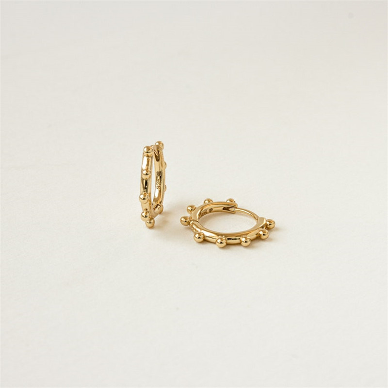 Fashion Ladies Earrings New Simple Copper Plated 14k Real Gold Piercing Jewelry display picture 4