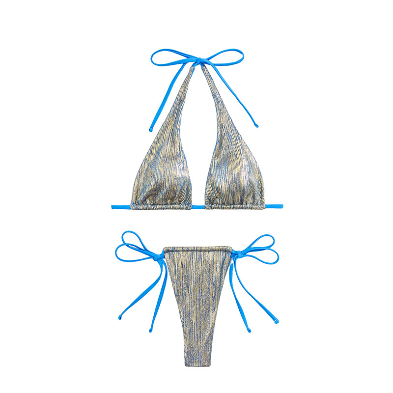 210g Weight Sexy Feel Of Sensation Low Waist Panties Waist Bikini Panties Style Bra&Panty Set Bra Category Polyester Fabric Type 2 Pieces Set Quantity Swimming Pool, Beach Occasion Stripe, Solid Color Pattern Triangle Cup Bra Cup Women's Gender Women's Stripe Solid Color 2 Pieces Set Bikinis Swimwear 18