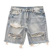 U 45060 Distressed men's denim shorts ����ë����ʿţ�ж̿�