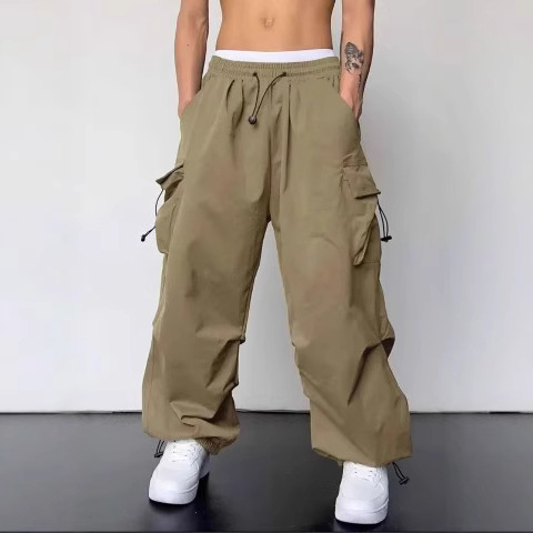 Classic retro solid color comfortable trousers for men and women…