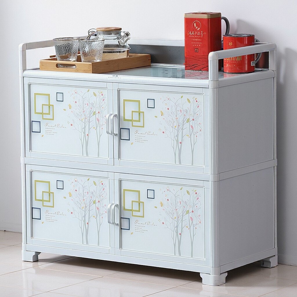 Gabinete de comedor sala de estar armario de aluminio casero armario de almacenamiento simple moderno armario de té armario de cocina armario