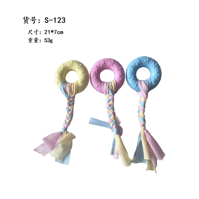 Juguete para mascotas TPR macaron perro mordedura-resistente mordedura palo gato mordedor diente limpieza juguete suministros para Mascotas Fábrica al por mayor