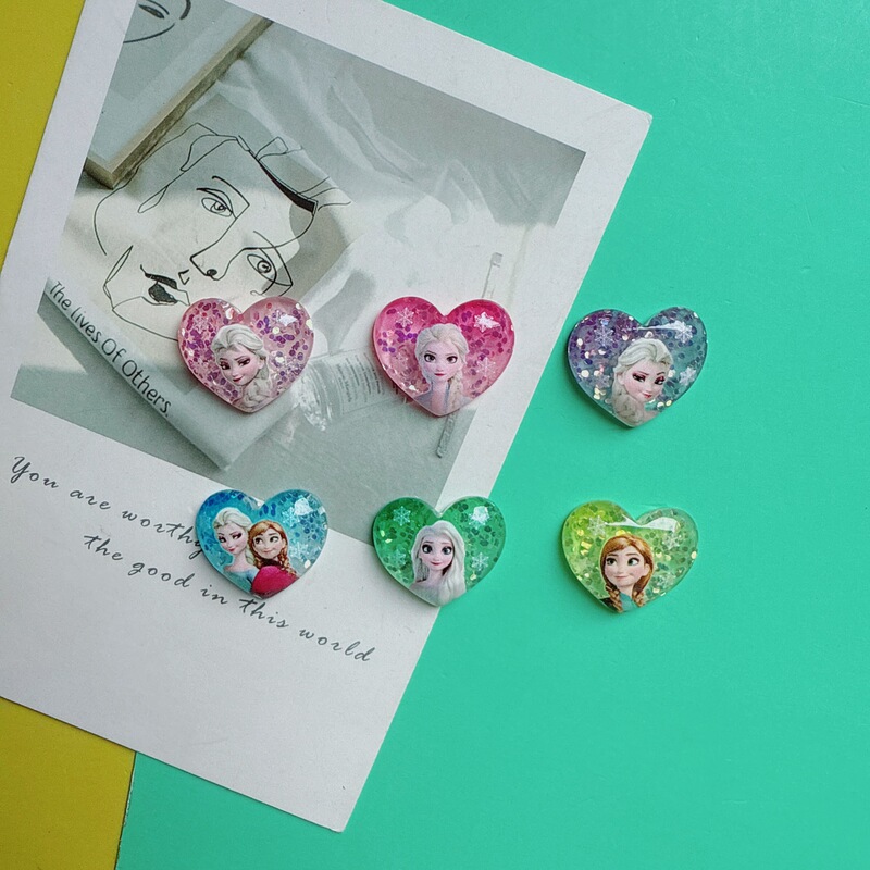 Love Snowflake Little Princess Patch Handmade DIY Mobile Phone Case Cream Glue Resin Accessories Hair Accessories Wholesale