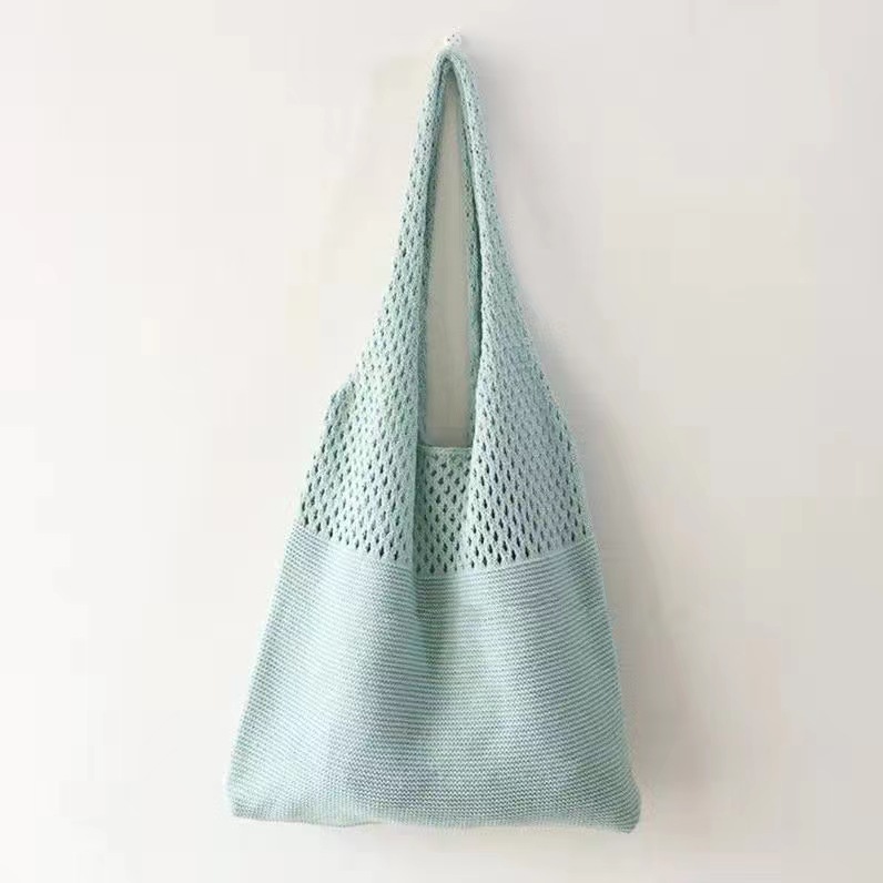 2022 verano nuevo estilo coreano bolsa de malla bolso de compras malla hueco bolsa de playa bolso de hombro de las mujeres