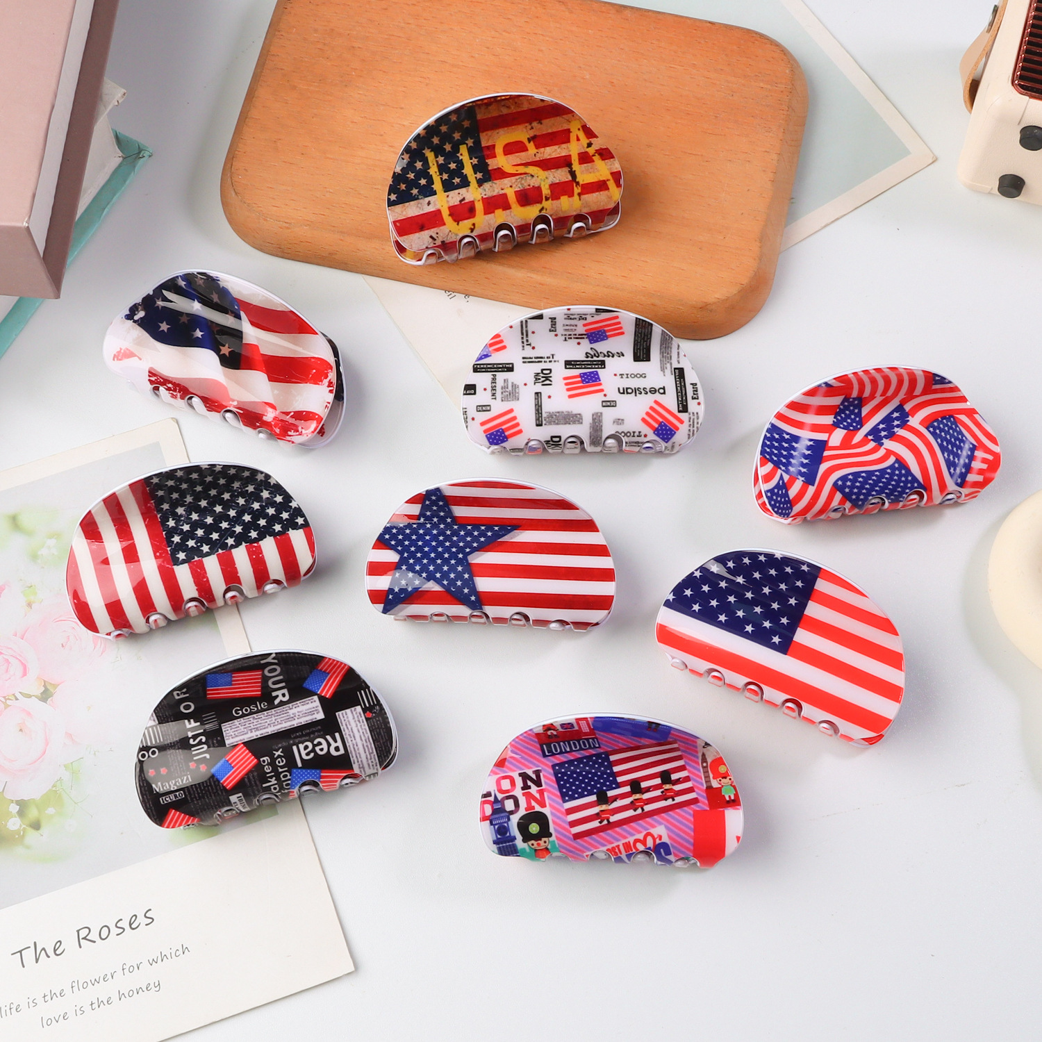 戈蕾思4月新品pvc8公分跨境派秋冬季熱賣飾品頭飾抓夾髮夾