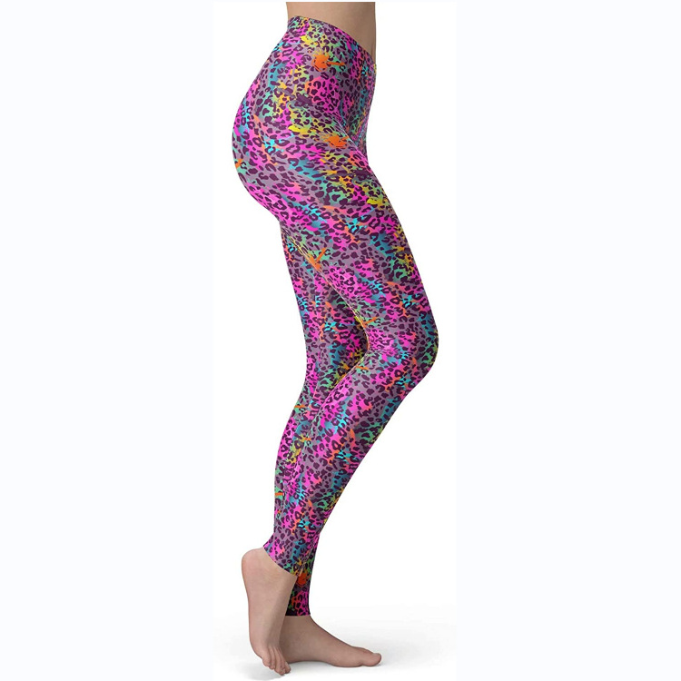 Abbigliamento da donna multicolore stampato slim fit fianchi sollevamento snellente grandi dimensioni corsa yoga fitness leggings_voghion.com