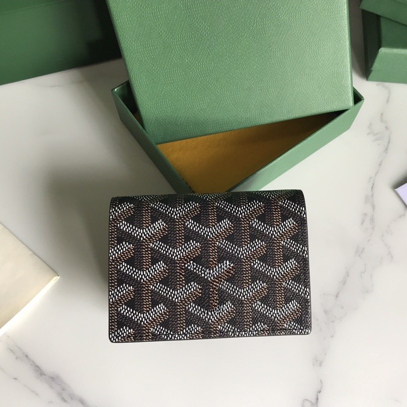 Goyard Üslubunda Kişi və Qadın Kart Qabı, Dəri Pul Kisəsi