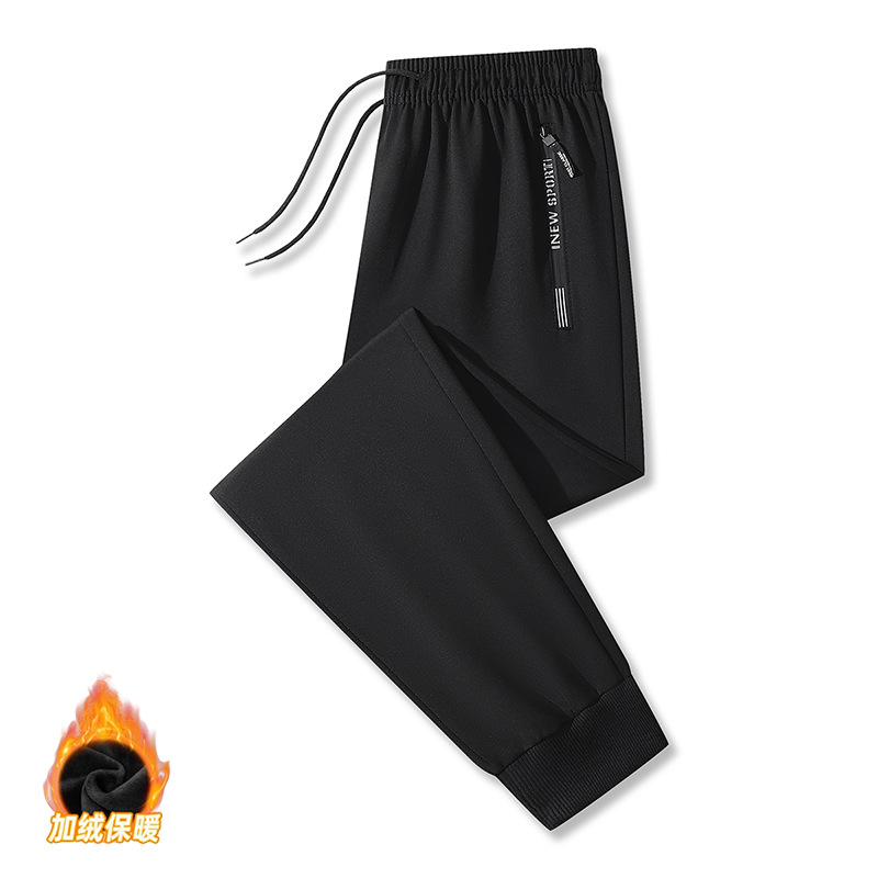 9966 fleece-lined black joggers / M [height 160-170 weight 80-110]