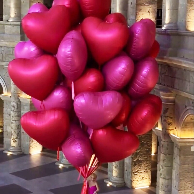 Cross-Border 63inch Oversized Red Aluminum Film Heart Balloons Wedding Confession Proposal Valentine's Day Ritual Photo Props