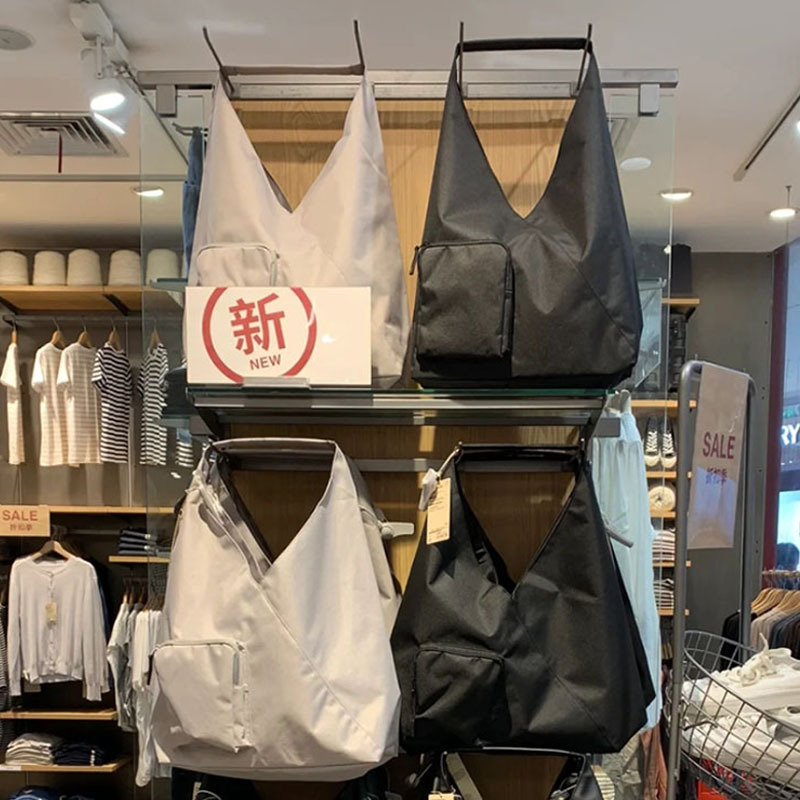 MUJI 일본 어깨 가방 삼각형 가방 대용량 사첼 통근 토트 백 여성용 캔버스 가방 핸드백