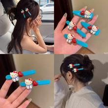 可爱Kitty猫爱心发夹边夹侧边刘海碎发2025新款女发卡头饰鸭嘴夹