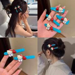 かわいいキティ猫愛ヘアピンサイドクリップサイド前髪ブロークンヘア 2025 新しい女性のヘアピン頭飾りカモノハシクリップ