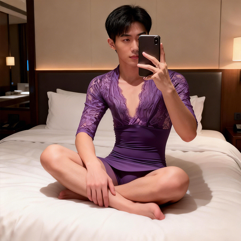 Lobe Sexy Lingerie, Sexy Secretary Uniform, Seductive Deep V Lace Bodycon Skirt, Pure Desire, Passionate Plus-Size Tight-Fitting Men's Outfit
