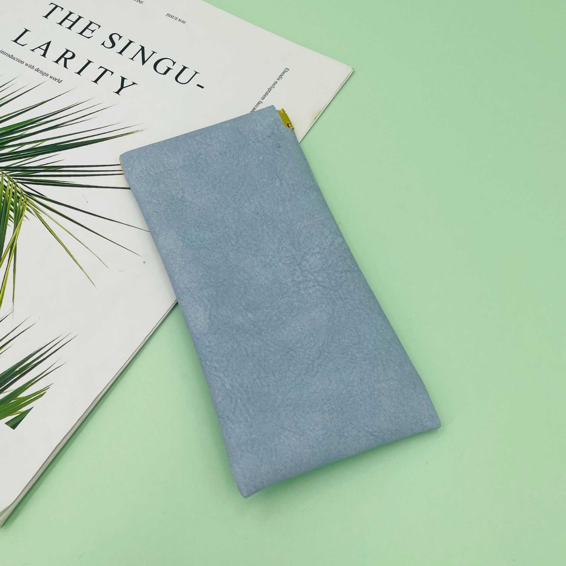 Bolsa de gafas Gafas de sol Gafas de sol Funda de almacenamiento para hombres y mujeres Boca de metralla Cerrado automático Bolsa de almacenamiento de gafas Bolsa de gafas de cuero