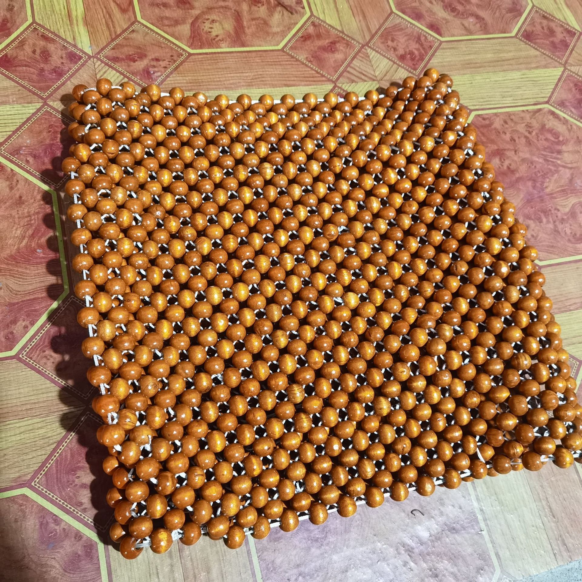 Cross-border Summer Car Cushion Wooden Bead Cool Mat Summer Cool Breathable and Ventilated Single Piece Summer Universal Bead Seat Cushion for Car