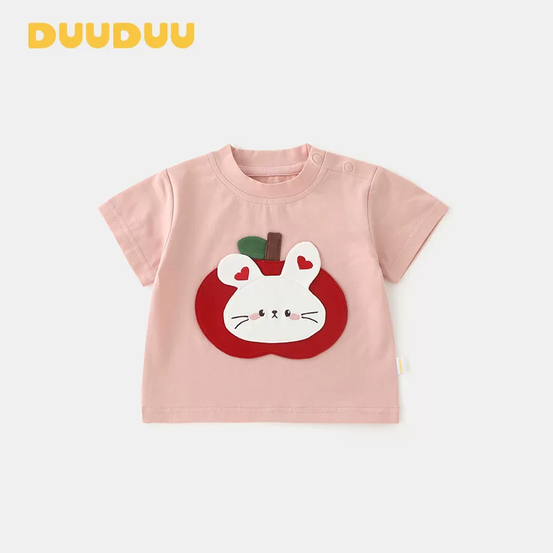 Короткая детская летняя футболка DUUDUU из Южной Кореи, детская одежда