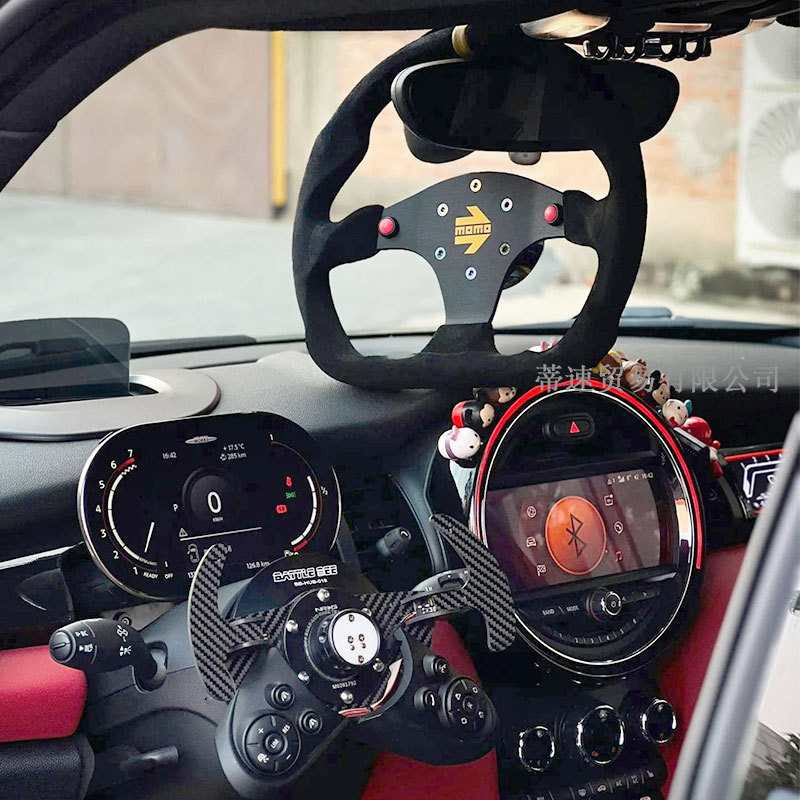 Cross-Border Hot-Selling D-Type Car Modification 13inch Momo Frosted Suede Flat Game Console Steering Wheel
