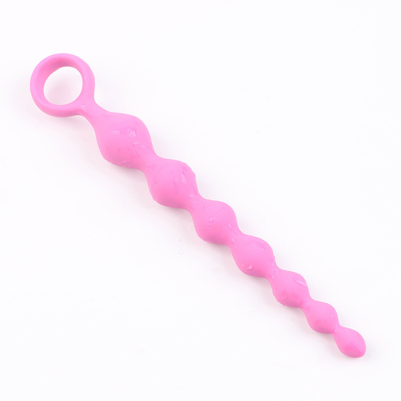 Silicone Anal Plug with Pull Beads, Large Back-entry Design, Unisex Adult Toy — detail image 7