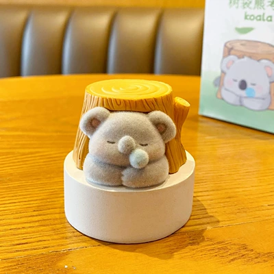 Koala Flocking Series Creative: Car ornaments - color-box-koala-flocked-ornament-tree-hollow-edition
