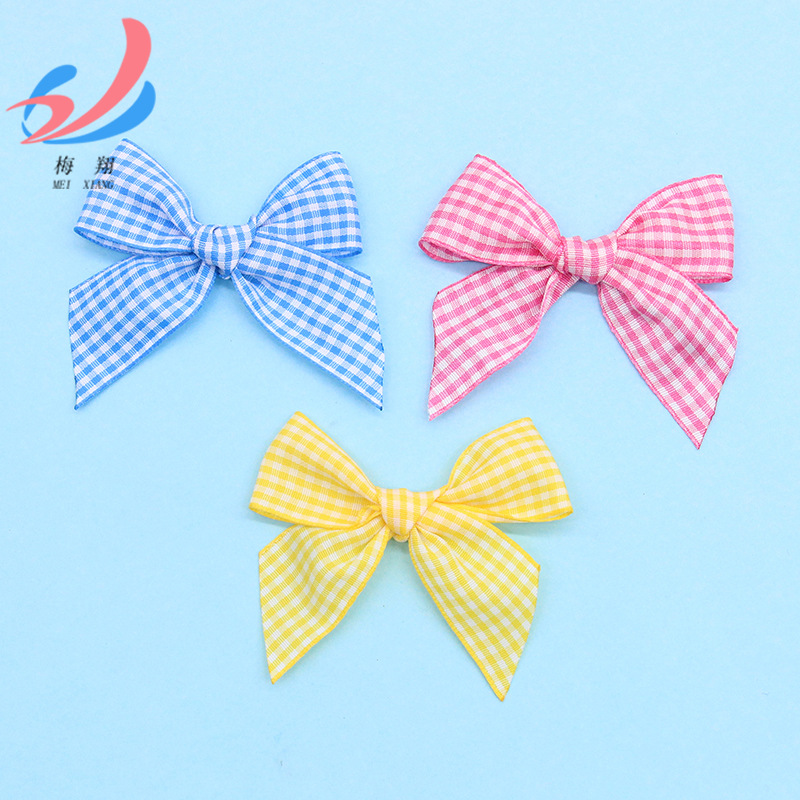 2.5cm lattice silk ribbon bow Customized Plaid ribbon Tie Polyester belt Ribbon Rib belt bow