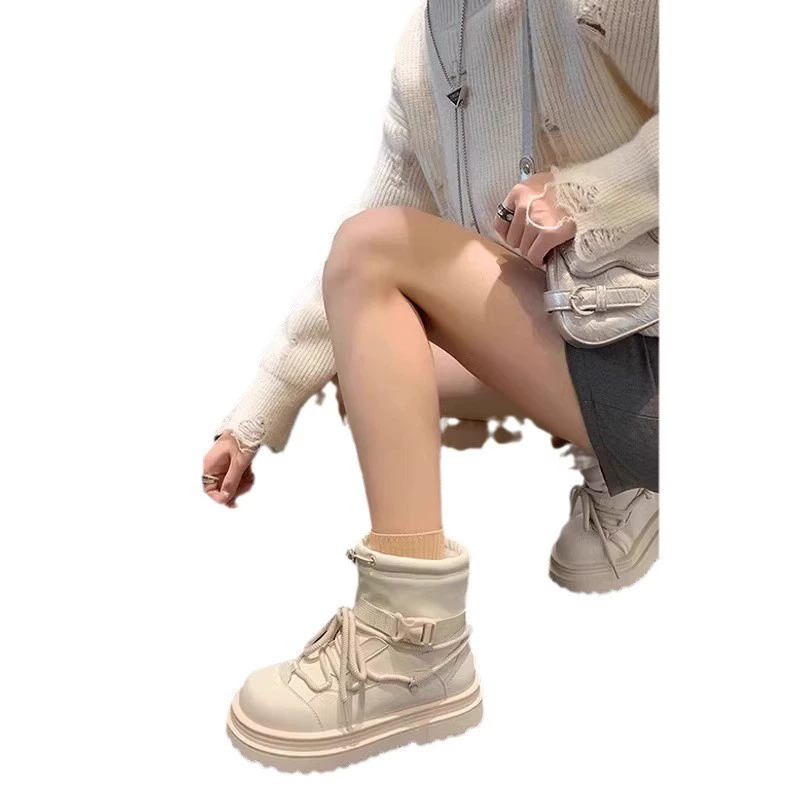 Martens, warm non-slip shoes platform, low boots