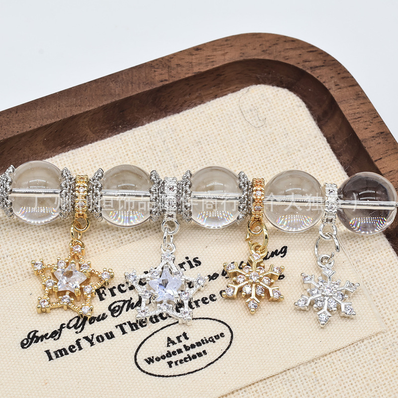 14K Color-Preserving Crystal Tassel Bracelet Handmade Zircon Star Snowflake Tassel Chain DIY Jewelry Accessories