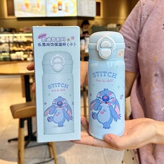 史迪奇双饮儿童保温杯女生高颜值吸管水杯316不锈钢学生便携杯子