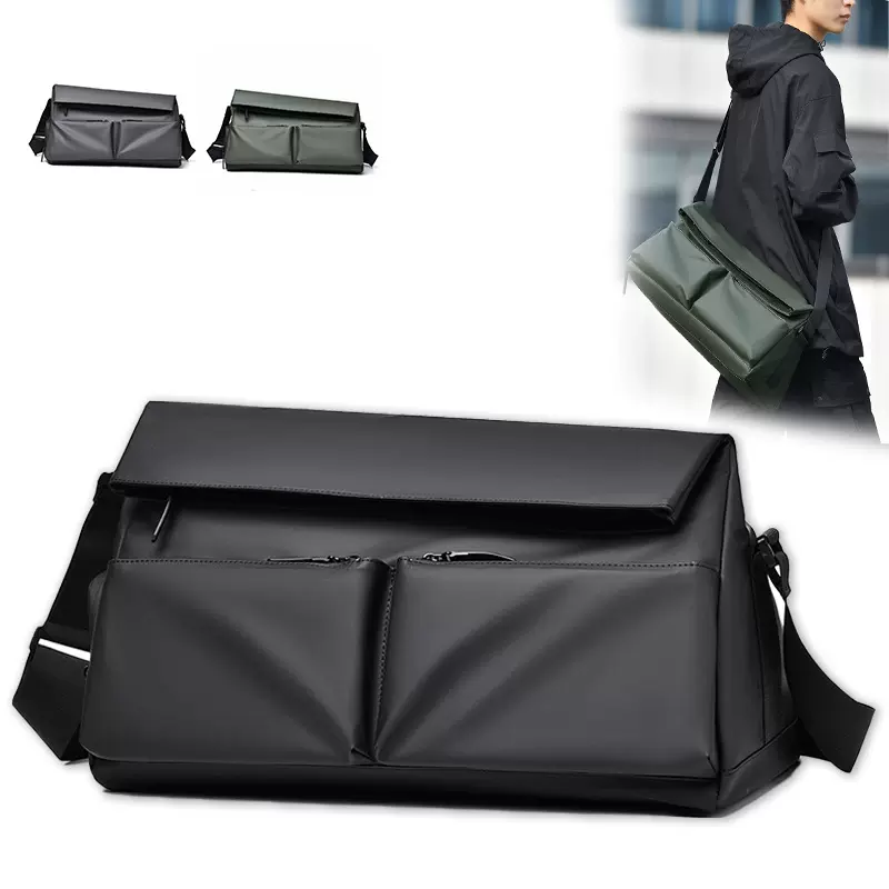 跨境斜挎包潮流百搭休闲胸包大容量男士商务通勤高级感单肩斜跨包