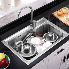 厨房加厚304不锈钢水槽单槽洗菜盆洗碗池淘菜盆洗手盆水池拉丝厂